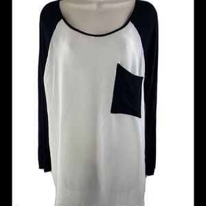 NWT💫 Charming Charlie Ivory Black Sheer Jersey Blouse